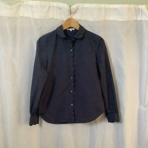 Alex Mill scallop edge long sleeve button up shirt small